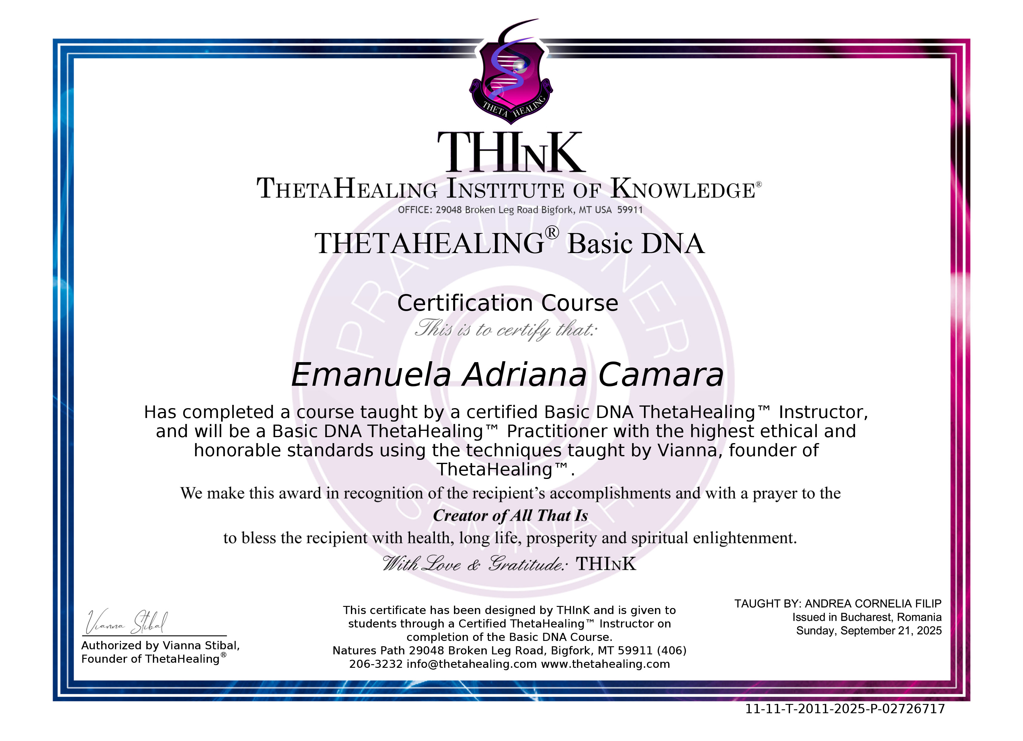 Certificat Basic DNA